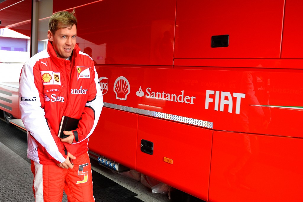Vettel beim ersten Ferrari-Test.. Copyright: Ferrari