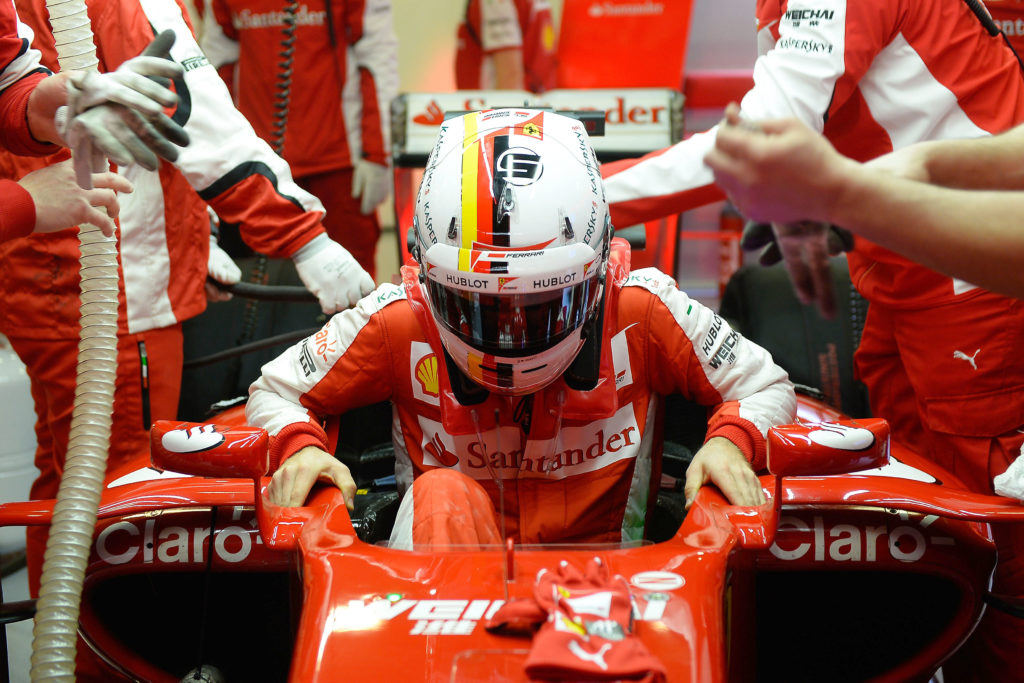 Vettel beim Test in Barcelona. Copyright: Ferrari