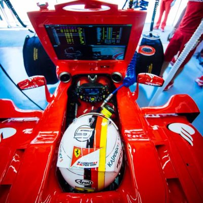 Vettels Ferrari-Cockpit. Copyright: Ferrari