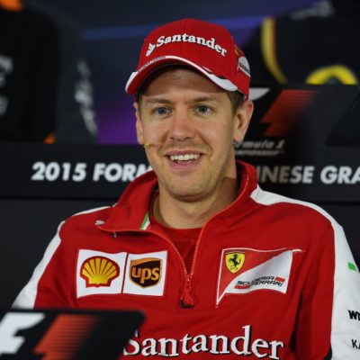 Vettel in der PK zum GP China. Copyright: Ferrari