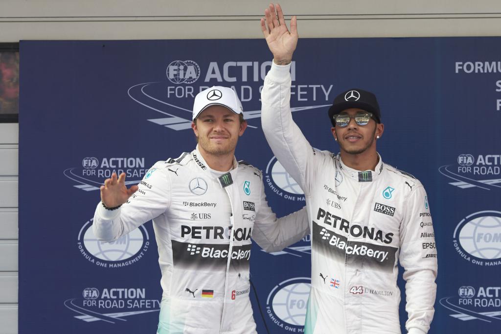 Rosberg und Hamilton in China. Copyright: Mercedes