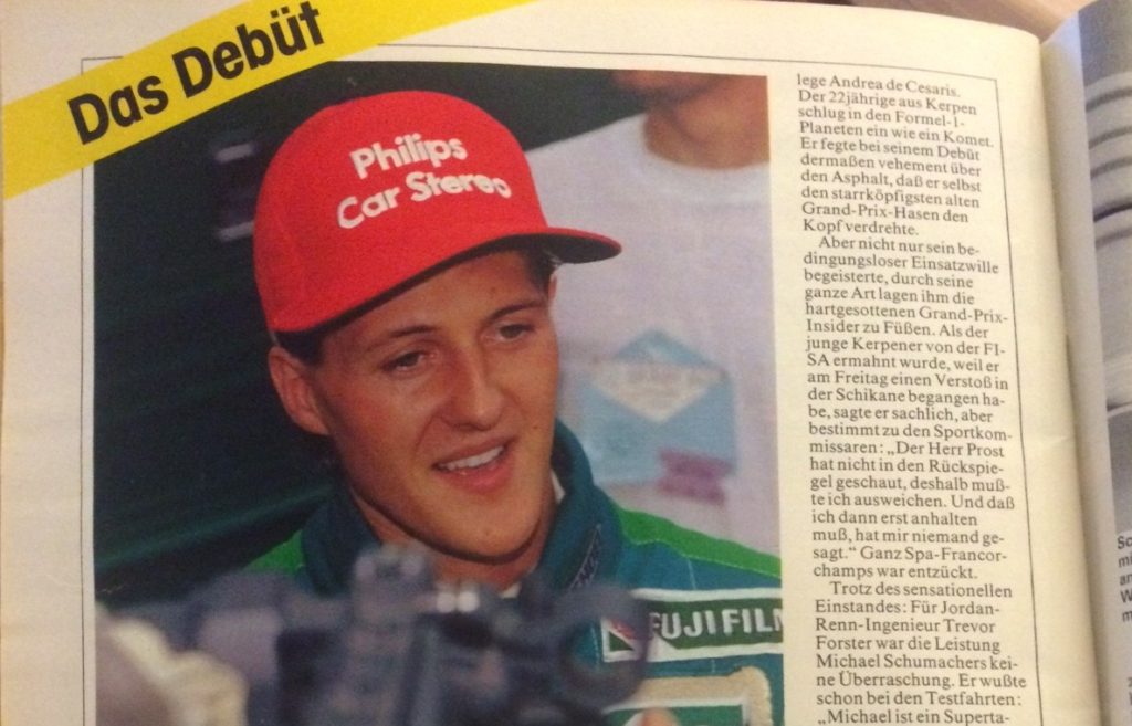 Schumacher in der AUTO ZEITUNG 1991