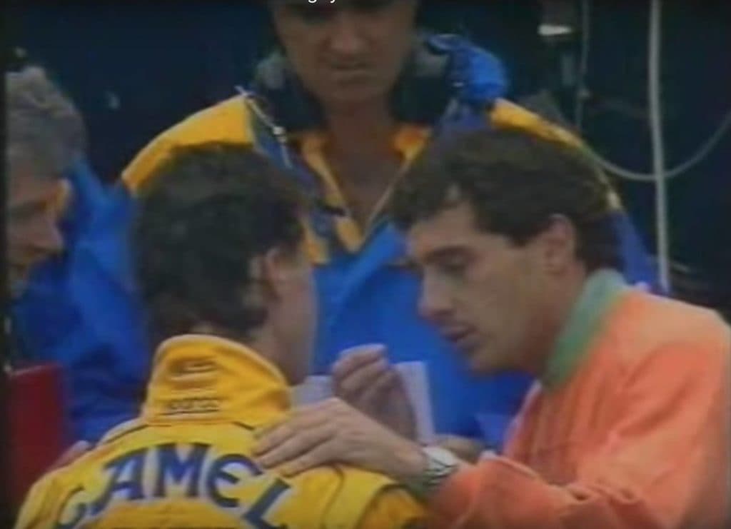Schumi, Briatore, Senna in Magny Cours 1992