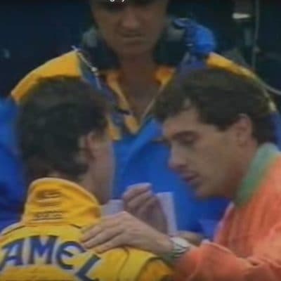Schumi, Briatore, Senna in Magny Cours 1992