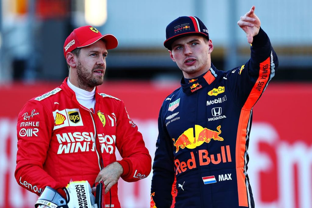 Vettel und Verstappen. Credit: D. Istitene/Getty Images/Red Bull Content Pool