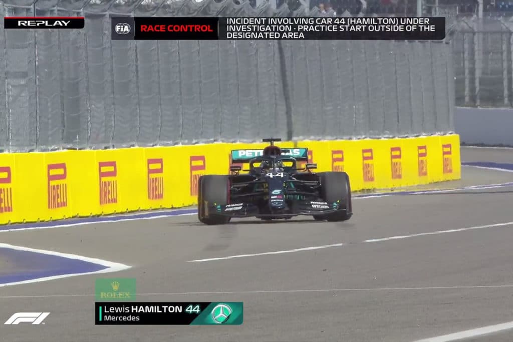 Hamilton bekommt für sein Vergehen zwei Strafpunkte. Credit: F1 TV