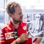 Sebastian Vettel mit einem Foto von Enzo Credit: Ferrari