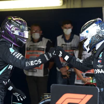 Lewis Hamilton und Valtteri Bottas Credit: S. Etherington/Mercedes