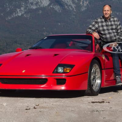 Gerhard Berger und seinen Ferrari F40 Credit: RM Sotheby´s