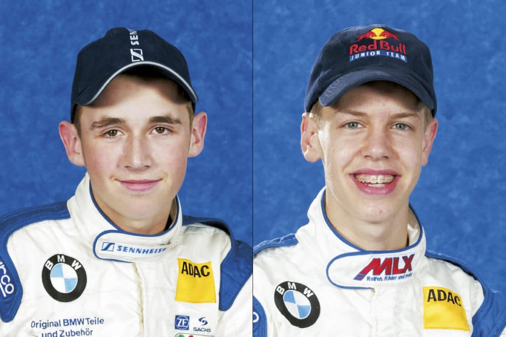 René Rast und Sebastian Vettel zu Formel BMW-Zeiten. Credit: BMW