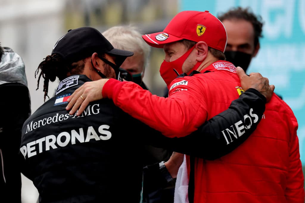 Lewis Hamilton and Sebastian Vettel Credit: Ferrari