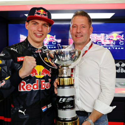 Jos und Max Verstappen in Barcelona 2016. Credit: Red Bull (Photo by Mark Thompson/Getty Images)