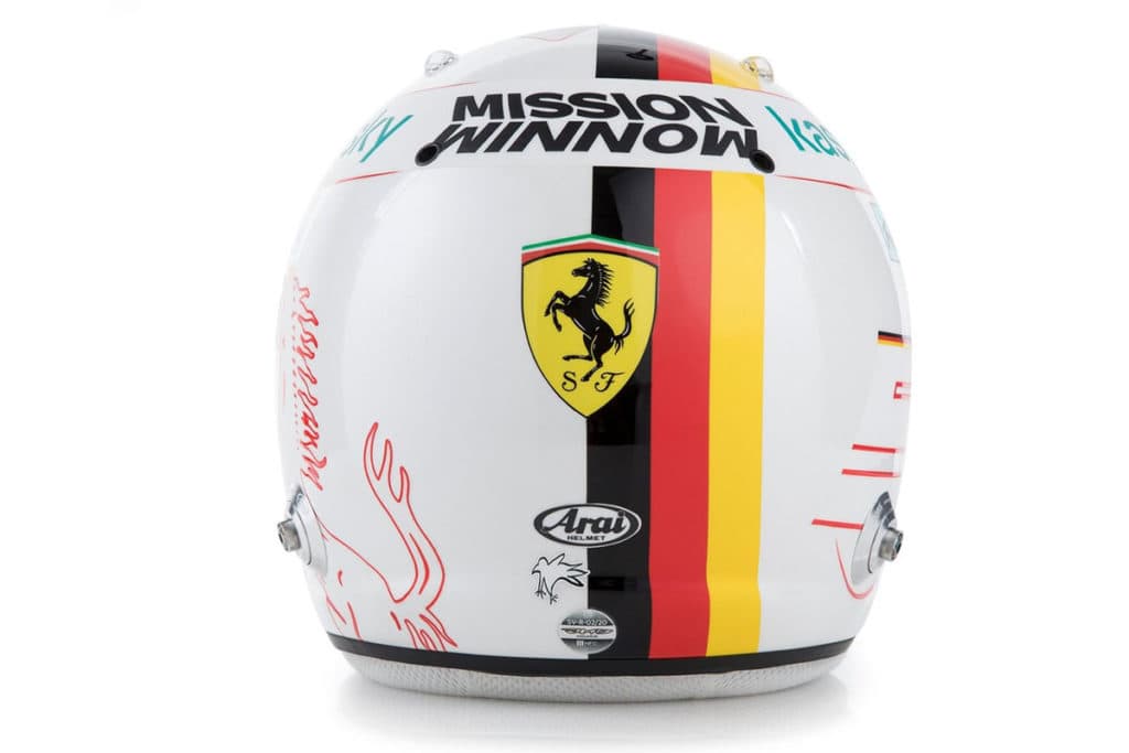 Sebastian Vettel Helm 2020. Credit: Jens Munser Designs