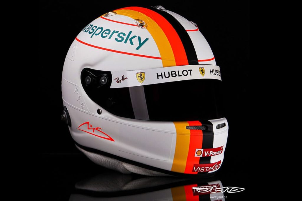 Sebastian Vettel Helm Eifel 2020. Credit: Jens Munser Designs