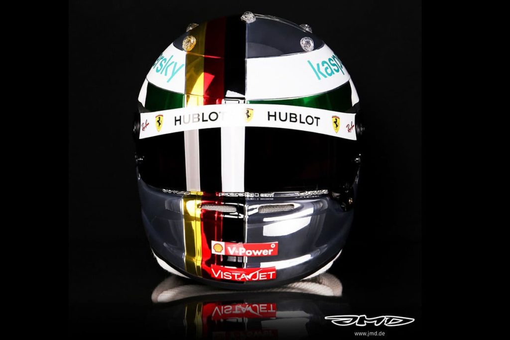 Sebastian Vettel Helm Monza 2020. Credit: Jens Munser Designs