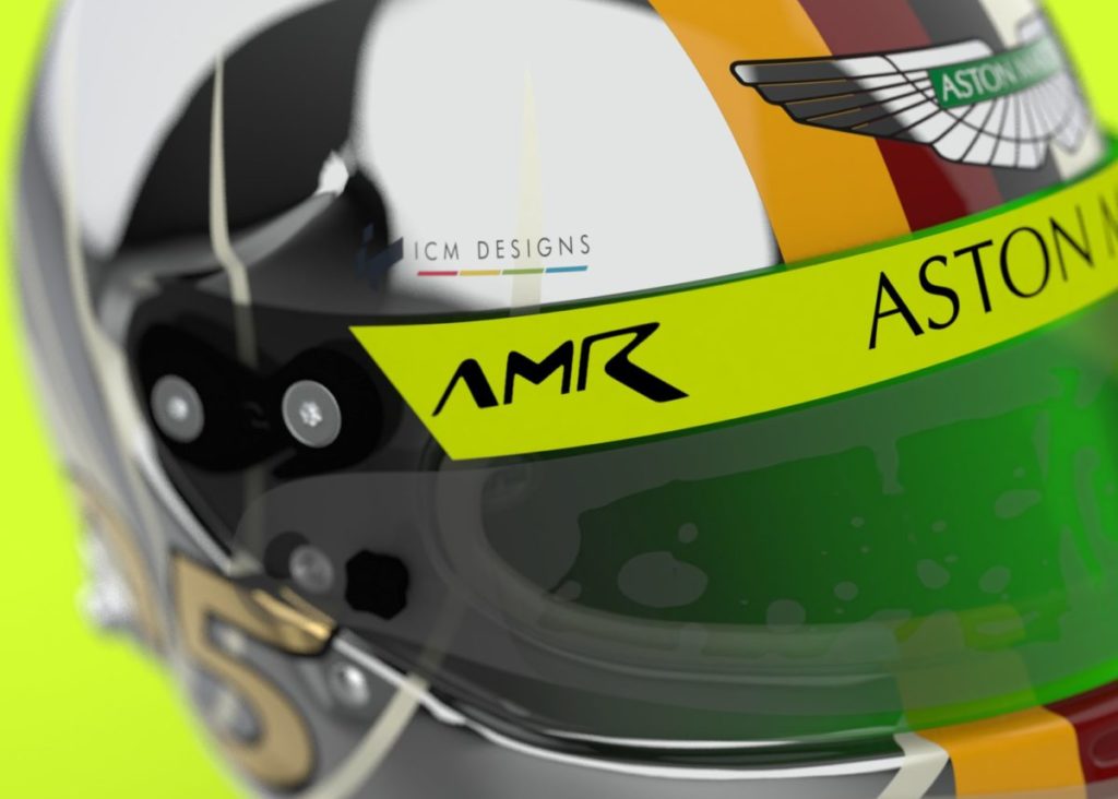 Studie zu Vettels Helmdesign bei Aston Martin. Credit: ICMDesigns