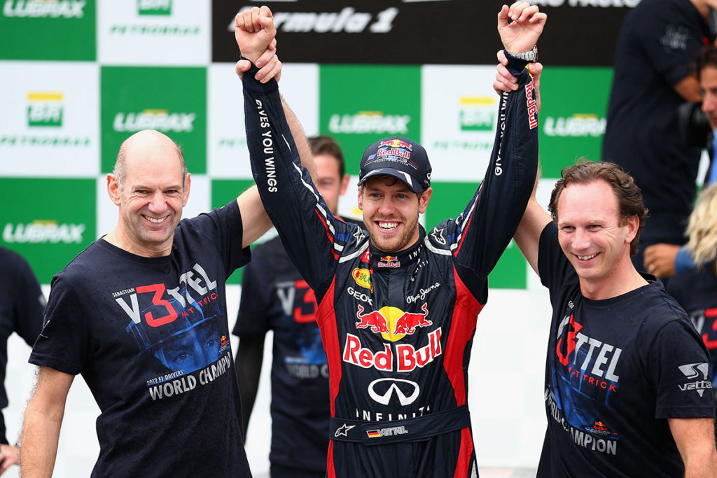 Vettel gewinnt seinen dritten Titel 2012 in Brasilien Credit: Red Bull Content Pool
