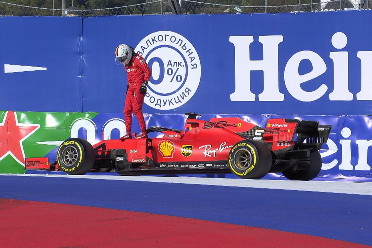 2019 Ausfall mit technischem Defekt in Sochi Credit: F1 TV