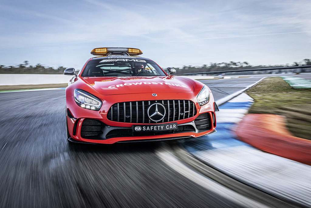 Mercedes AMG GT-R Safety Car Credit: Daimler AG