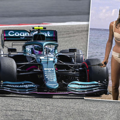 Formel 1 Sebastian Vettel Aston Martin Honey Rider Bond Girl 2021