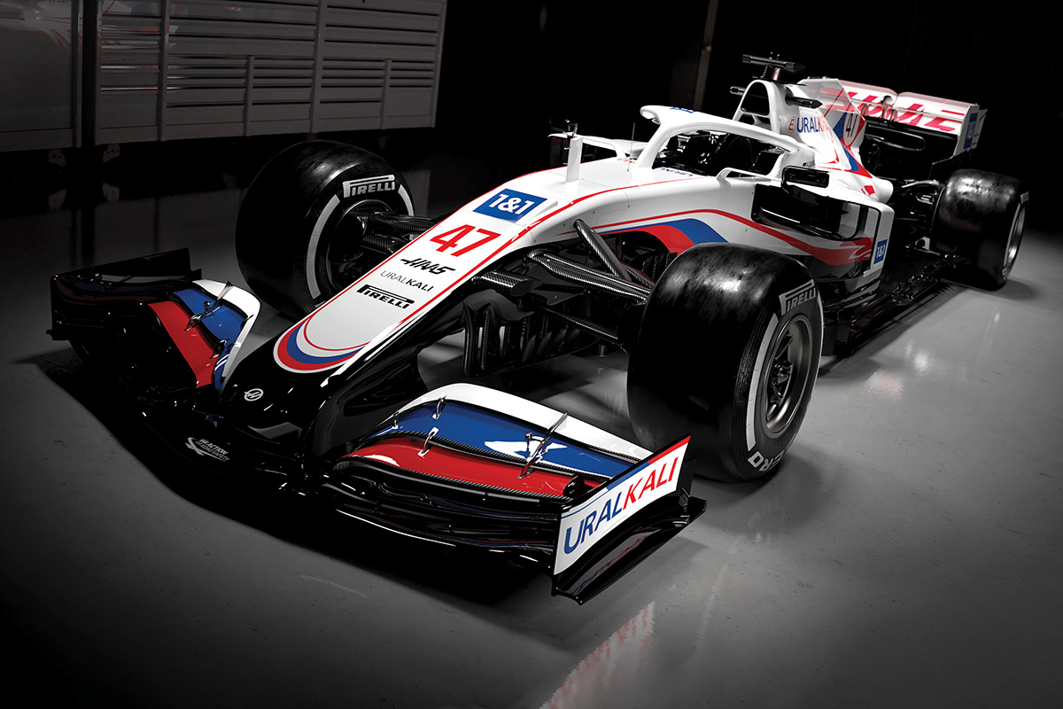 Haas VF-21 Lackierung für die Formel-1-Saison 2021