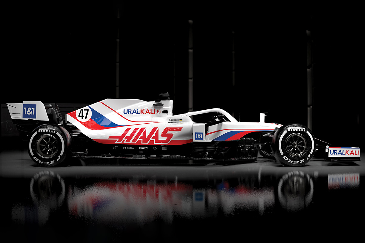 Haas VF-21 Lackierung für die Formel-1-Saison 2021