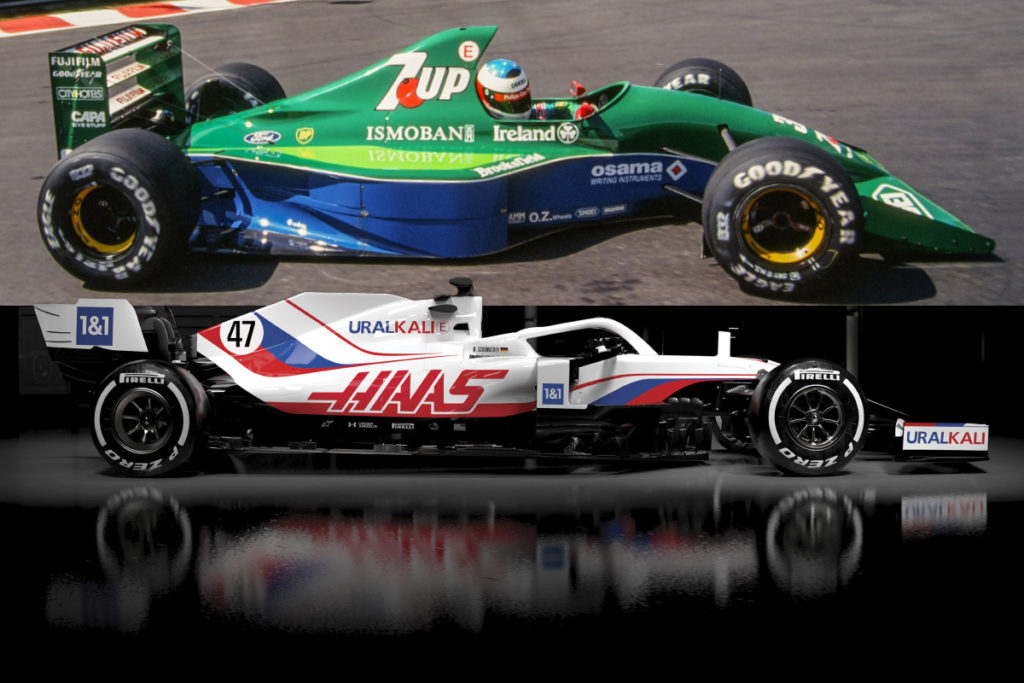 Die Schumis und ihre ersten F1-Autos Credit: Haas; Michael Schumacher/Twitter
