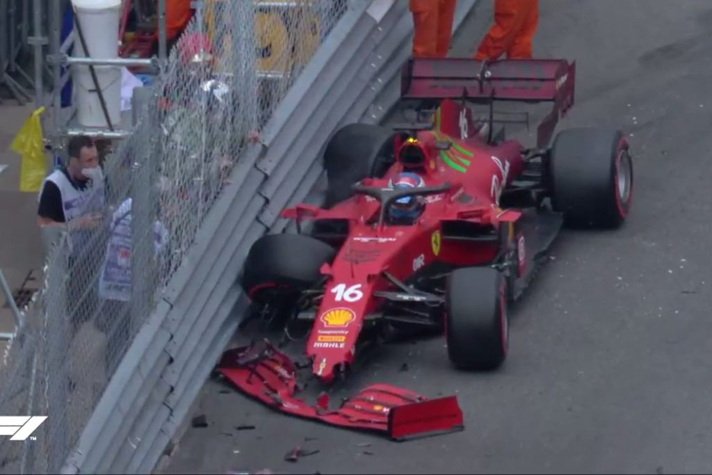 Formel 1 Charles Leclerc Crash Monaco GP Quali 2021