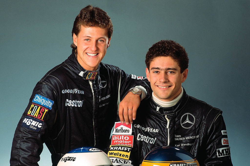 Michael Schumacher und Karl Wendlinger. Credit: Daimler AG