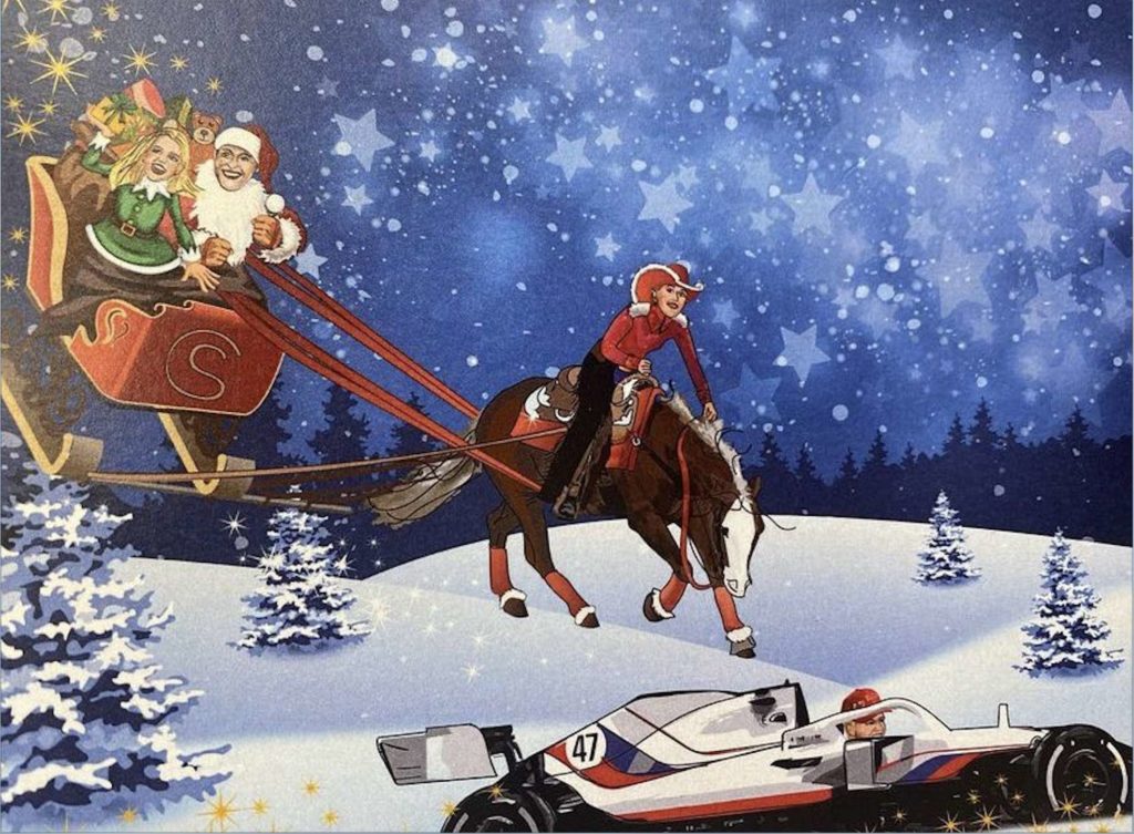 Michael Mick Schumacher Weihnachtskarte christmas 2021 mamma rossella