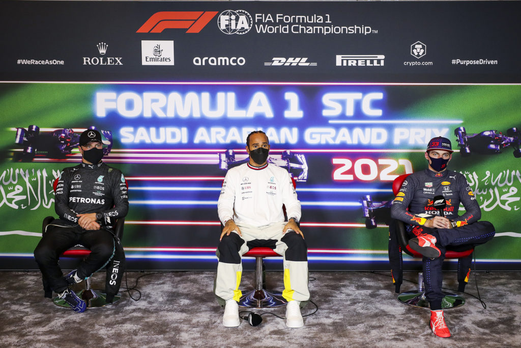 Formel 1 Saudi Arabien PK nach der Qualifikation Bottas Hamilton Verstappen 2021