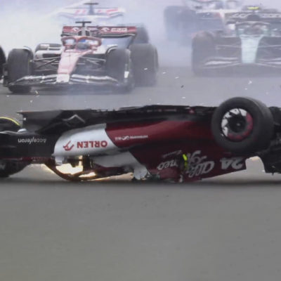 Formel 1 Silverstone Crash Zhou Großbritannien GP 2022
