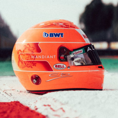Formel 1 Ocon Michael Schumacher Helm Monza 2022