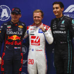 Formel 1 Max Verstappen, Kevin Magnussen und George Russell. Brasilien 2022