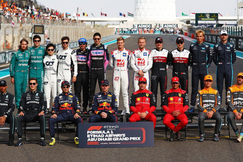 Formel 1 Fahrer Gruppenfoto Abu Dhabi GP 2022