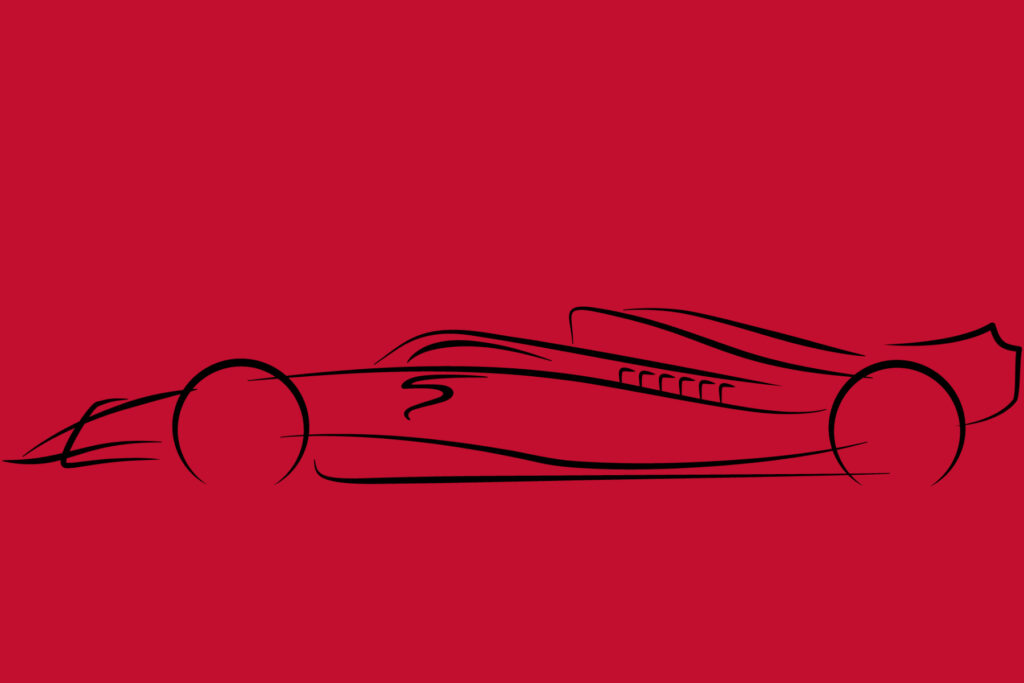 Formel 1 Ferrari Präsentation Teaser Skizze 2023