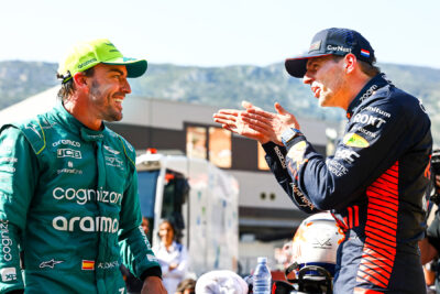 Formel 1 Fernando Alonso und Max Verstappen Aston Martin Red Bull Monaco 2023