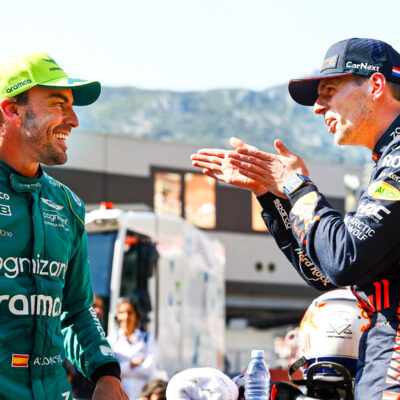 Formel 1 Fernando Alonso und Max Verstappen Aston Martin Red Bull Monaco 2023