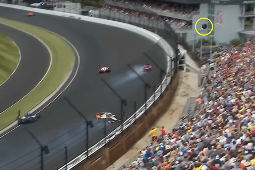 Indy 500 Crash reifen fliegt über Zuschauer 2023