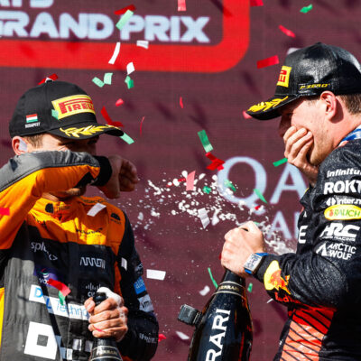 Formel 1 Lando Norris und Max Verstappen. Credit: McLaren