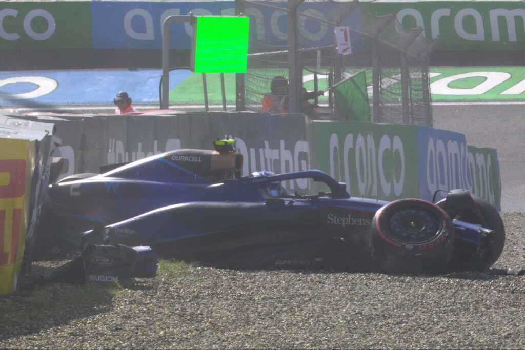 Formel 1 Sargeant Williams Zandvoort 2023 Crash