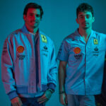 Formel 1 Ferrari Fahrer Sainz und Leclerc in Blau