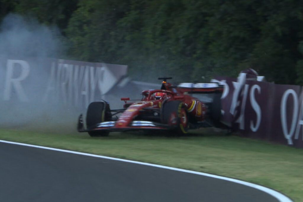 Formel 1 Ferrari Ungarn Crash 2024