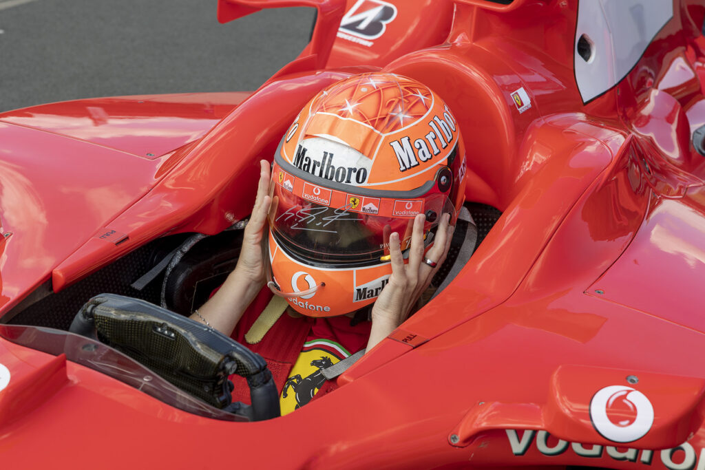 Michael Schumacher Ferrari F2004 Sitzprobe Bianca Garloff