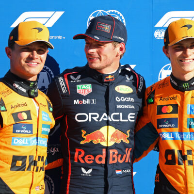 Formel 1 Lando Norris McLaren, Max Verstappen Red Bull und Oscar Piastri McLaren Monza Italien 2025