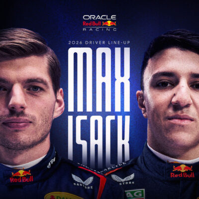 Red Bull-Fahrer 2026, Max Verstappen, Isack Hadjar, Credit: Red Bull Content Pool