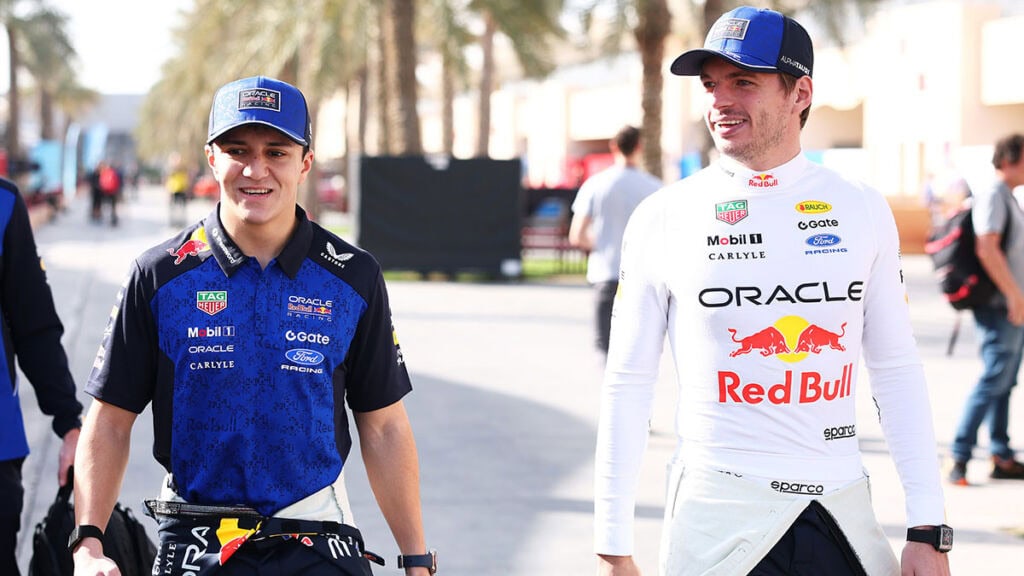 Formel 1 Isack Hadjar und Max Verstappen Red Bull Bahrain Test 2026