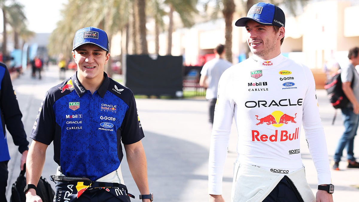 Formel 1 Isack Hadjar und Max Verstappen Red Bull Bahrain Test 2026