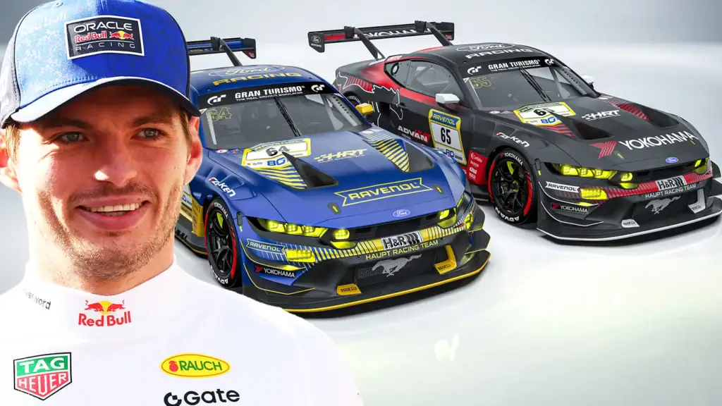Max Verstappen, Haupt Racing Team, Ford Mustang GT3, David Schumacher Credit: Montage Red Bull Content Pool / Haupt Racing Team