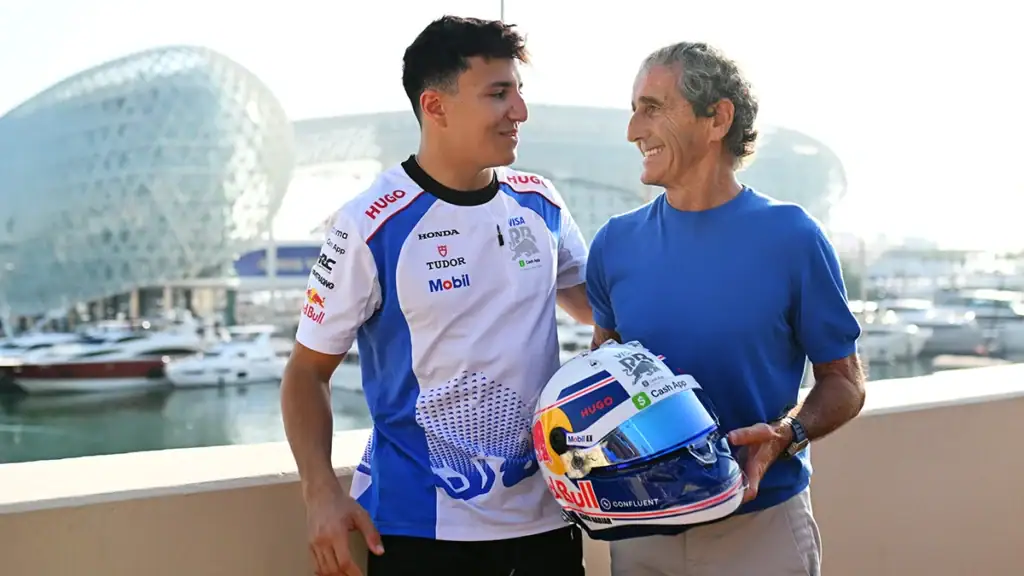 Isack Hadjar, Alain Prost, Credit: Red Bull Content Pool